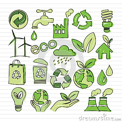 Eco doodle Vector Illustration