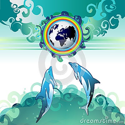 Eco Earth, clean water Vector Illustration