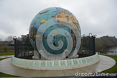 Eco-Earth Globe in Salem, Oregon Editorial Stock Photo