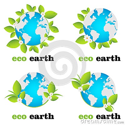 Eco earth logo Vector Illustration