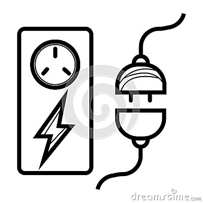 Eco electricity icon Cartoon Illustration