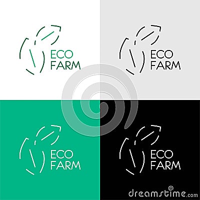 ECO FARM LOGO DESIGN. Set of Nature Leaf Green Logo Design Concepts. Environment Logo Template Vector. Icon Symbol Vector Illustration