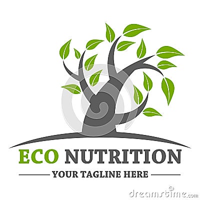 Eco food logo design template Vector Illustration