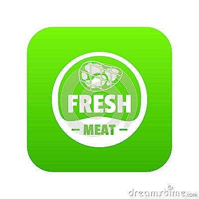 Eco fresh meat icon green vector Vector Illustration