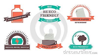 Eco Friendly badges Vector Illustration