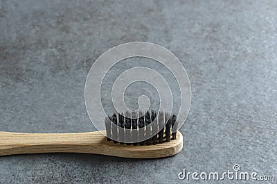 Eco-Friendly Bamboo Toothbrush Black Bristles Stock Photo