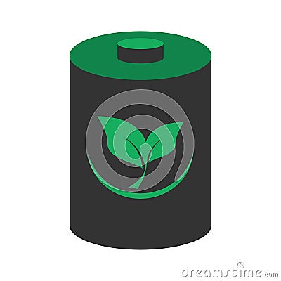 Eco friendly battery with leaves logo vector illustration design Vector Illustration