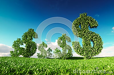 Eco friendly business, green profit, growing money and sustaina Stock Photo