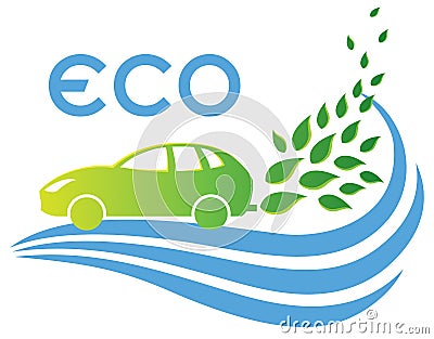 Eco Friendly car Vector Illustration