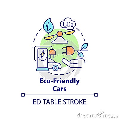 Eco friendly cars concept icon. Vector Illustration