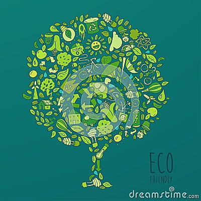  save earth concept, wind farm set, vector illustration, hand drawing