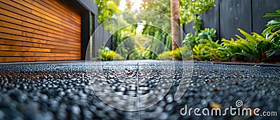 Eco-Friendly Driveway and Walkway: Permeable Materials for Sustainable Water Drainage Solutions. Stock Photo