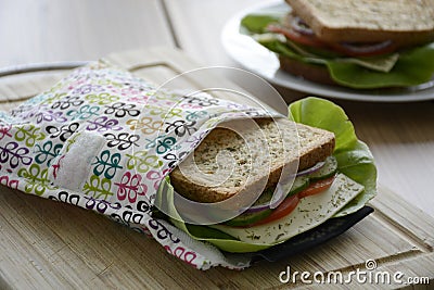 Eco-friendly durable reusable sandwich bags Stock Photo