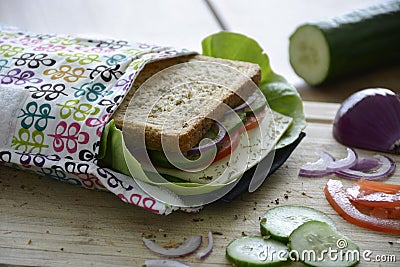 Eco-friendly durable reusable sandwich bag Stock Photo