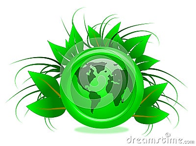 Eco Friendly Green Globe Illustration Stock Photo