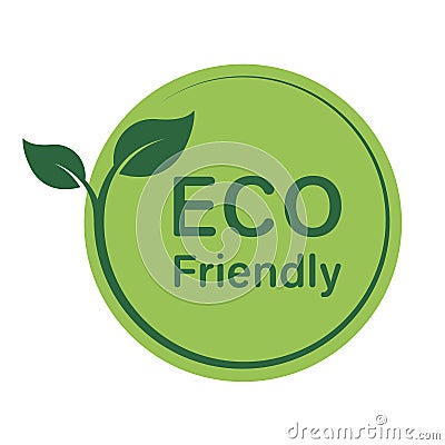 Eco Friendly Emblem for Product. Ecological Organic Plant Symbol for Healthy Food. Bio Plant Stamp. Natural Green Leaf Vector Illustration