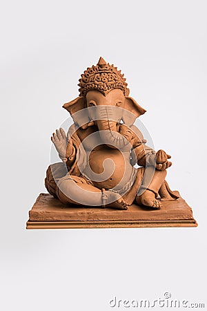 Eco friendly Ganesh/Ganpati idol or murti, home made. selective focus Stock Photo