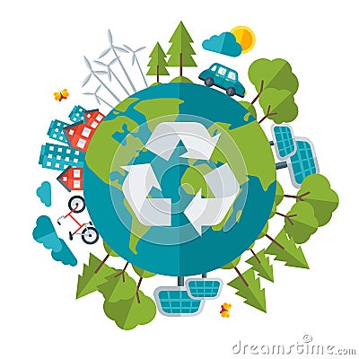 Eco Friendly, green energy concept, vector Vector Illustration