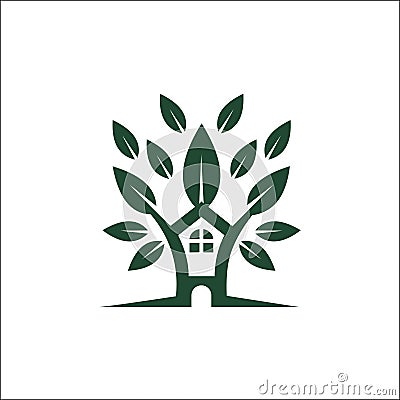 Eco Friendly Homes logo or symbol for property, real estate company Vector Illustration