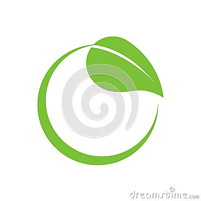 Eco-Friendly Leaf Circle Swoosh Vector Illustration