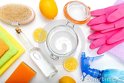 Eco-friendly natural cleaners, cleaning products. Homemade green cleaning Stock Photo