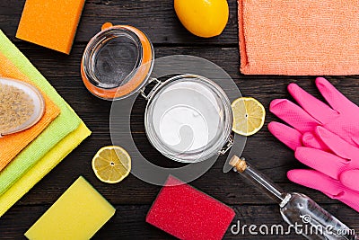 Eco-friendly natural cleaners, cleaning products. Homemade green cleaning Stock Photo