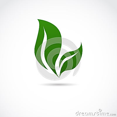 Eco Friendly Organic Natural Product Web Icon Green Logo Vector Illustration