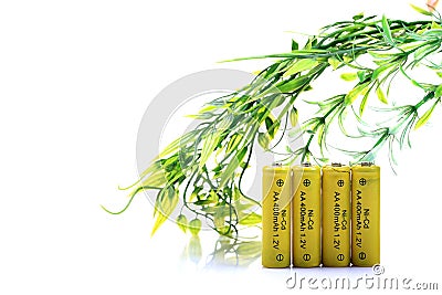 Eco friendly rechargeable batteries Stock Photo
