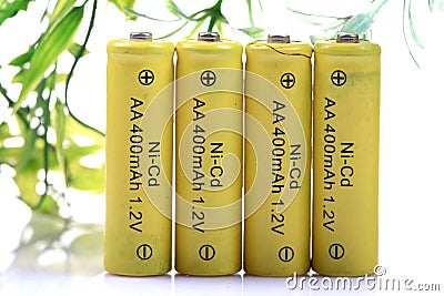 Eco friendly rechargeable batteries Stock Photo