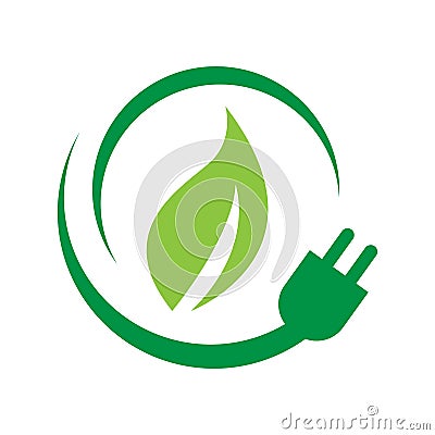 eco friendly renewable bio energy logo design vector illustration Vector Illustration