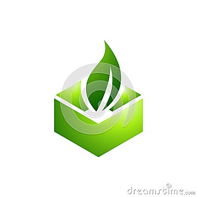 eco friendly renewable green packaging icon logo design vector symbol illustration Vector Illustration