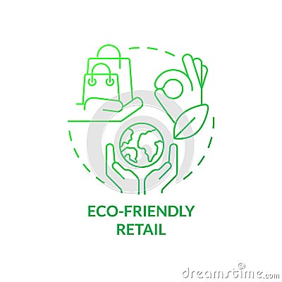 Eco friendly retail green gradient concept icon Vector Illustration
