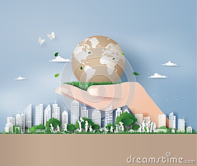 Eco friendly , save the earth and world environment day Vector Illustration