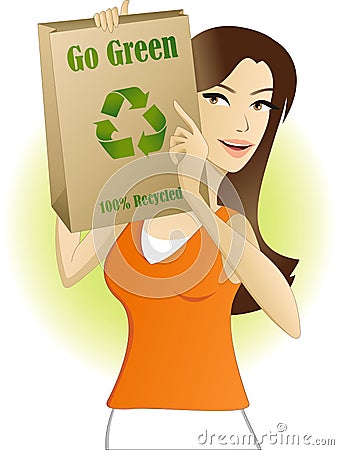 Eco friendly shopping Vector Illustration