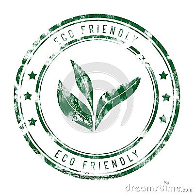 Eco friendly stamp isolated on white Stock Photo