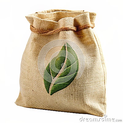 Eco friendly white burlap bags are reusable Stock Photo