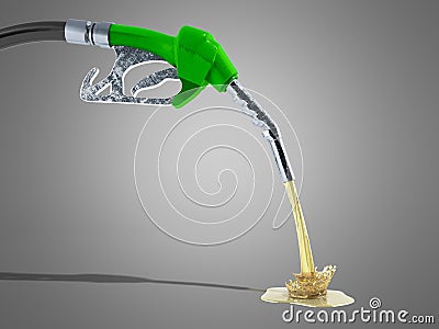 eco Fuel concept nozzle pump with hose 3d render on grey background Stock Photo