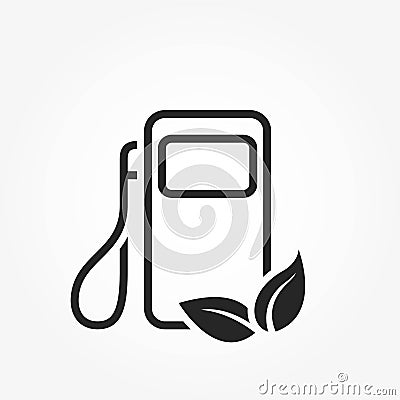 Eco fuel line icon. auto gas station. eco friendly and transport symbol Vector Illustration