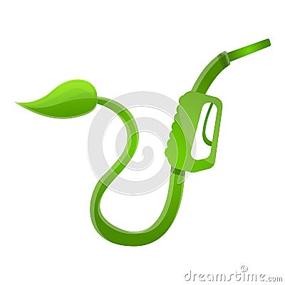 Eco fuel pistol icon, cartoon style Vector Illustration