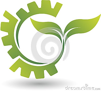 Eco gear logo Vector Illustration