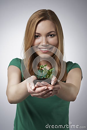 Eco girl Stock Photo