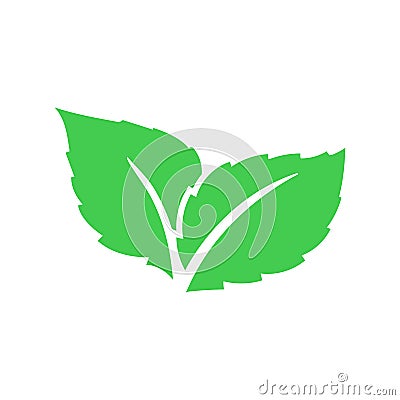 Eco green color leaf vector logo flat icon. Bio plant and tree floral forest concept design. Leaves icon. Vector Illustration