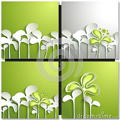 Eco green concept, spring card Vector Illustration