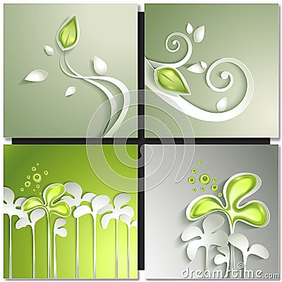 Eco green concept, spring card Vector Illustration