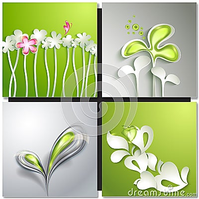 Eco green concept, spring card Vector Illustration