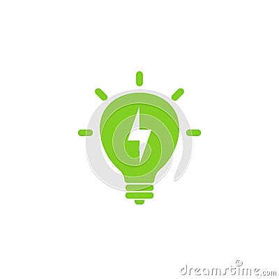 Eco green energy icon signs isolated on bulb shape Vector Illustration