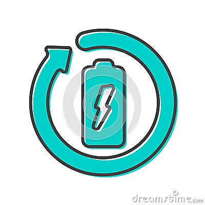 Battery recycling vector logo Vector Illustration