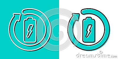 Battery recycling vector logo Vector Illustration