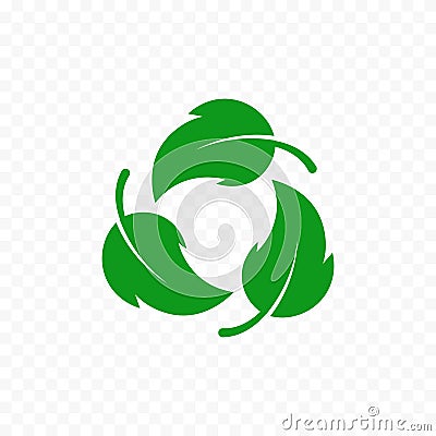 Eco green leaves label. Biodegradable icon. Recycle ecology vector illustration Vector Illustration