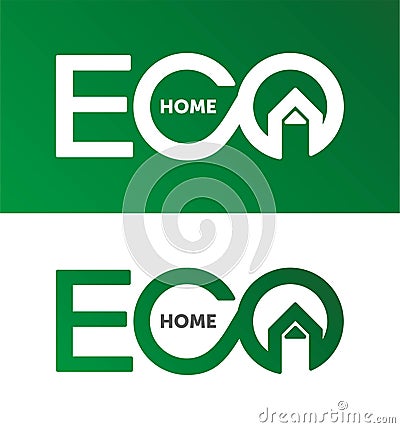 Eco home, house logo, home logotype, eco, green, vector template. Vector Illustration